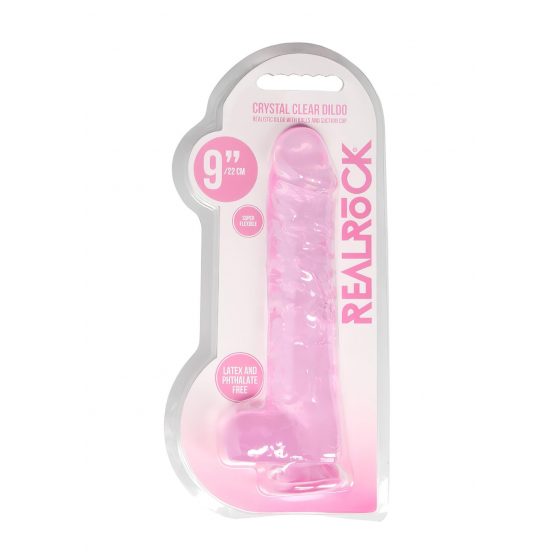 REALROCK - priesvitné realistické dildo - ružové (22cm)