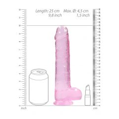 REALROCK - priesvitné realistické dildo - ružové (22cm)