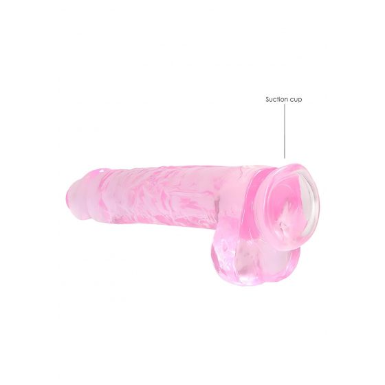 REALROCK - priesvitné realistické dildo - ružové (22cm)