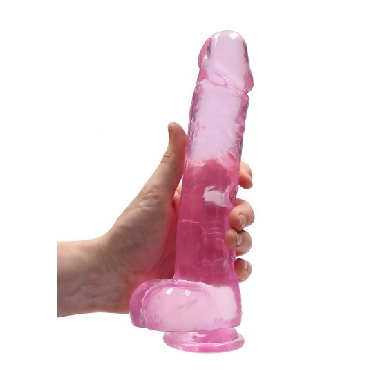 REALROCK - priesvitné realistické dildo - ružové (22cm)