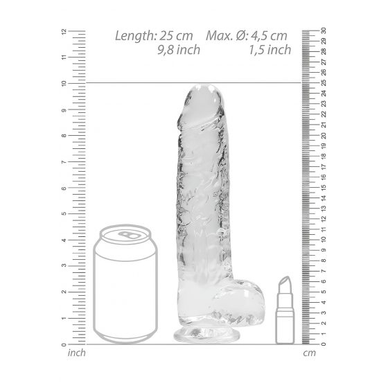 REALROCK - priesvitné realistické dildo - vodočisté (22cm)