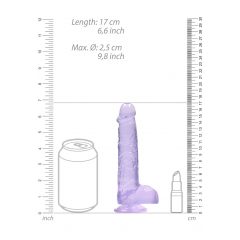 REALROCK - priesvitné realistické dildo - fialové (15cm)