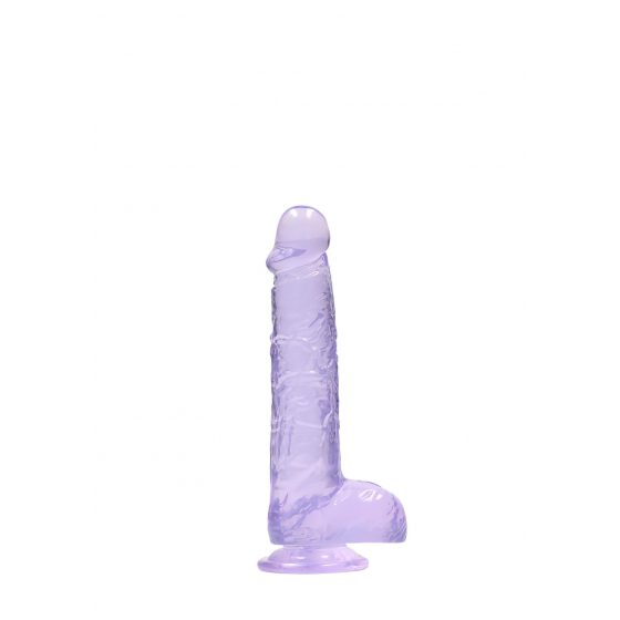 REALROCK - priesvitné realistické dildo - fialové (15cm)