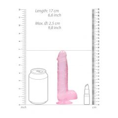 REALROCK - priesvitné realistické dildo - ružové (15cm)