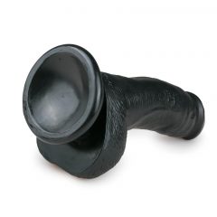   Easytoys - dildo so semenníkmi a prísavkou (15cm) - čierne