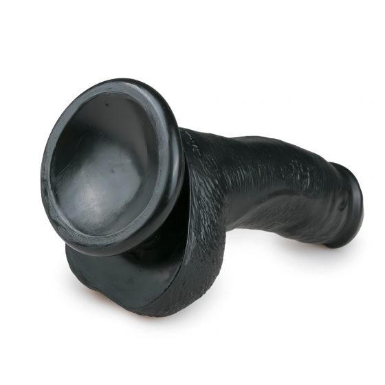 Easytoys - dildo so semenníkmi a prísavkou (15cm) - čierne