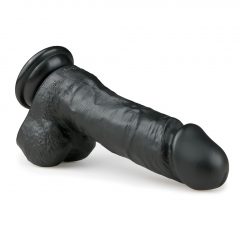   Easytoys - dildo so semenníkmi a prísavkou (17,5cm) - čierne