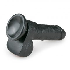   Easytoys - dildo so semenníkmi a prísavkou (17,5cm) - čierne