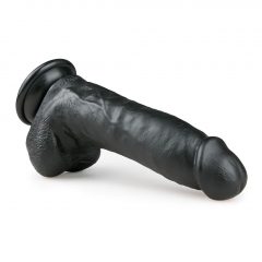   Easytoys - dildo so semenníkmi a prísavkou (20cm) - čierne