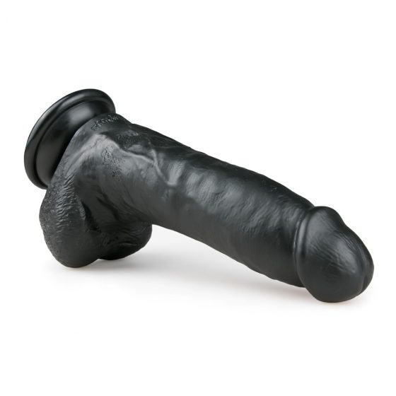 Easytoys - dildo so semenníkmi a prísavkou (20cm) - čierne