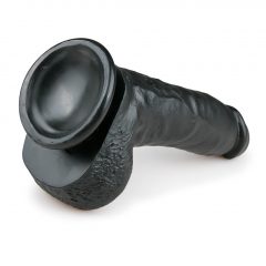   Easytoys - dildo so semenníkmi a prísavkou (20cm) - čierne