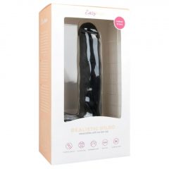   Easytoys - veľké dildo so semenníkmi a prísavkou (26,5cm) - čierne