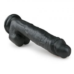   Easytoys - veľké dildo so semenníkmi a prísavkou (26,5cm) - čierne