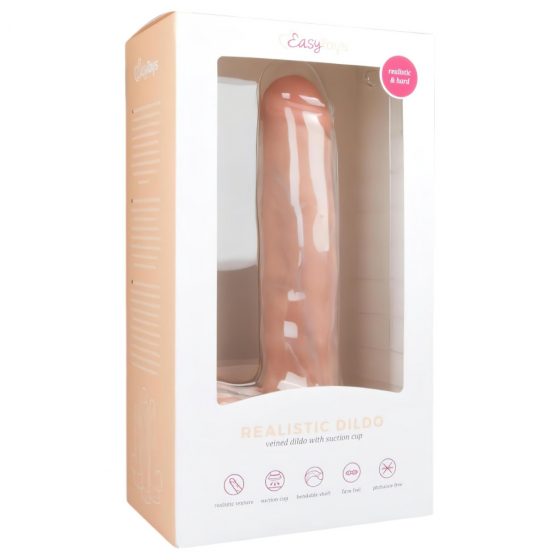 Easytoys - veľké dildo so semenníkmi a prísavkou (29,5cm) - telová farba