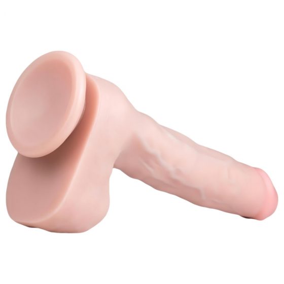 Easytoys - veľké dildo so semenníkmi a prísavkou (29,5cm) - telová farba