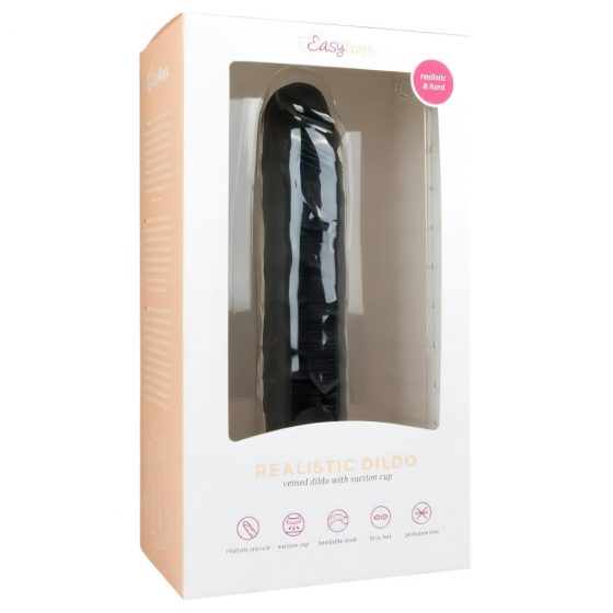 Easytoys - extra veľké dildo s prísavkou (28,5cm) - čierne