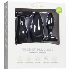   Easytoys Rocket - súprava análnych díld - čierna (3 dielna)