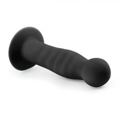   Easytoys Ribbed - análny vibrátor so svorkami (14 cm) - čierny