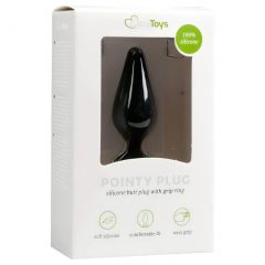 Easytoys análny plug s držadlom - stredný (čierny)