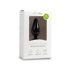   Easytoys Pointy Plug - análny dildo s úchytovým krúžkom - stredný (čierny)