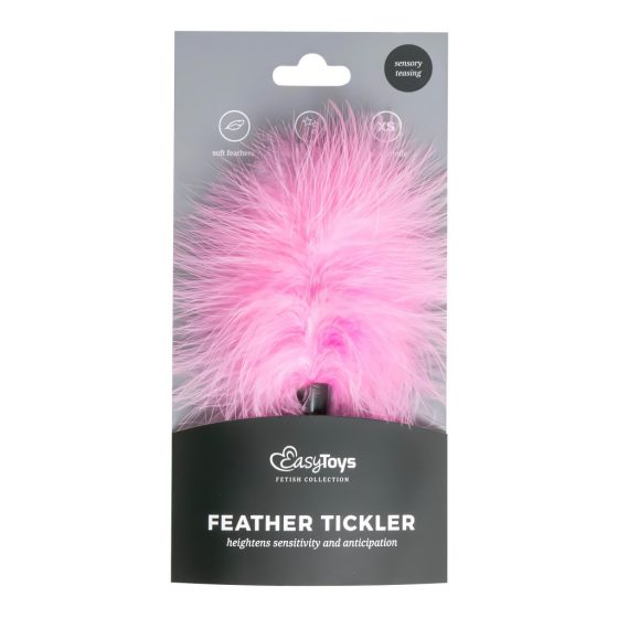 Easytoys Small Tickler Fetish Collection - hladkadlo z pravého peria (ružové)