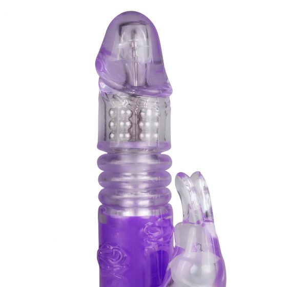 Easytoys Bunny - pulzujúci rotujúci vibrátor (fialový)