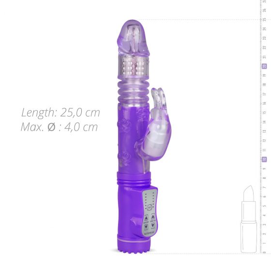 Easytoys Bunny - pulzujúci rotujúci vibrátor (fialový)