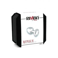 Rimba XS - priehľadný klenot anál plug (strieborný)