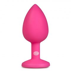   Easytoys Diamond - análne dildo s bielym kamienkom (malé) - ružové