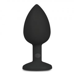   Easytoys Diamond - análne dildo s bielym kamienkom (malé) - čierne