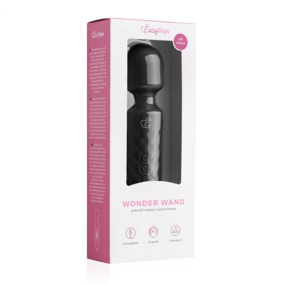 EasyToys Mini Wand - dobíjací vibračný masážny prístroj (čierny)