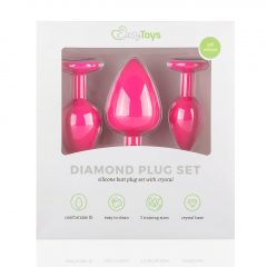 Easytoys Diamond sada análneho dilda (ružová)