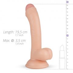   Real Fantasy Vince - dildo s semenníkmi a predkožkou - 19,5 cm (prírodná farba)