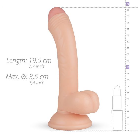 Real Fantasy Vince - dildo s semenníkmi a predkožkou - 19,5 cm (prírodná farba)