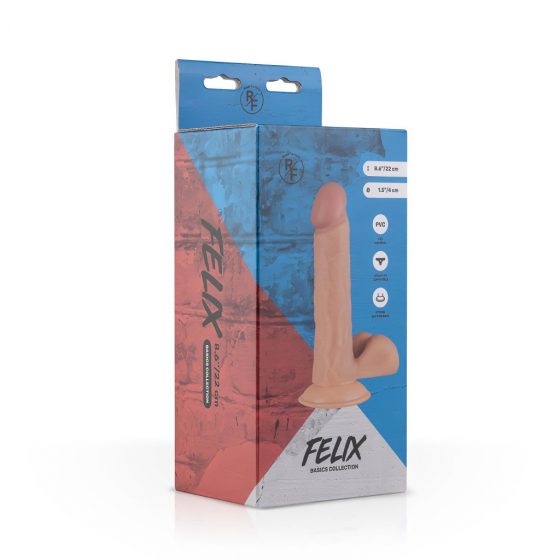 Real Fantasy Felix - realistické dildo so semenníkmi a prísavkou (22cm) - telová farba