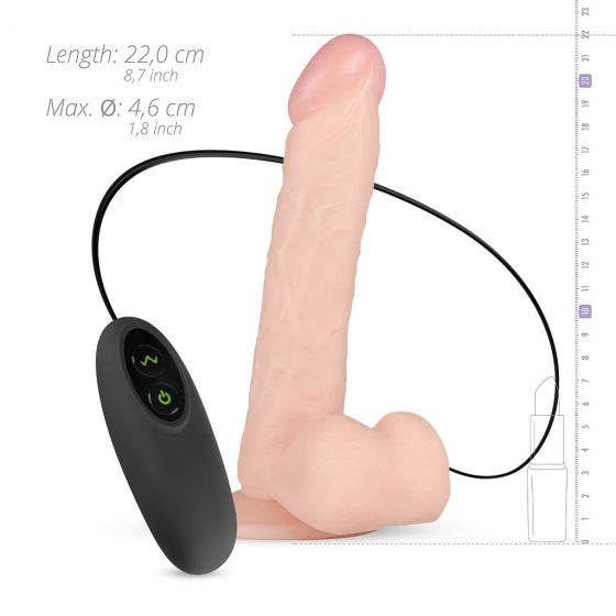 Real Fantasy Lewis - bezdrôtové, upínacie dildo na semenníky (22 cm) - prírodné