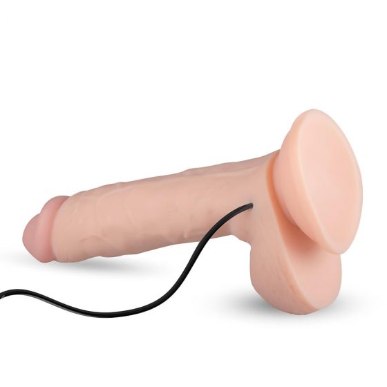 Real Fantasy Glynn - batériové, upínacie dildo na semenníky (25 cm) - prírodné