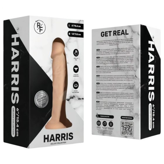 Real Fantasy Harris - realistické dildo (15,4 cm) - prírodné