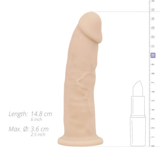 Real Fantasy Harris - realistické dildo (15,4 cm) - prírodné