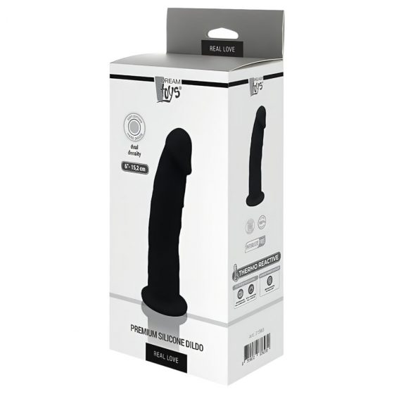 Dreamtoys Real Love - realistické dvojvrstvové dildo reagujúce na teplo (čierne)