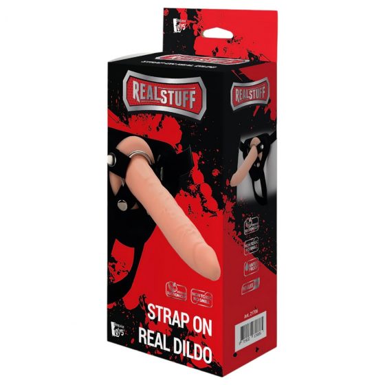 RealStuff Strap-On - úzke páskové dildo (prírodné)