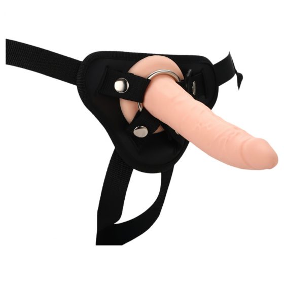 RealStuff Strap-On - úzke páskové dildo (prírodné)