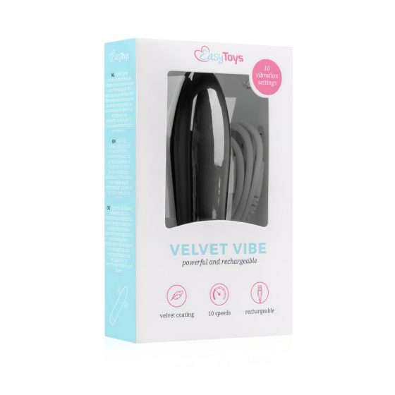 Easytoys Velvet Vibe - dobíjací vibrátor (čierny)