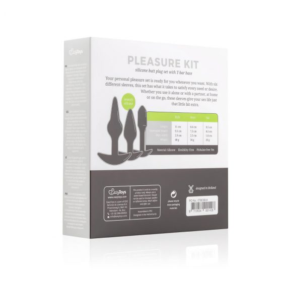 Easytoys Pleasure kit - pestrá súprava análnych díld (čierna)