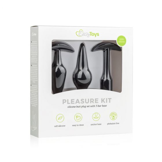 Easytoys Pleasure kit - pestrá súprava análnych díld (čierna)