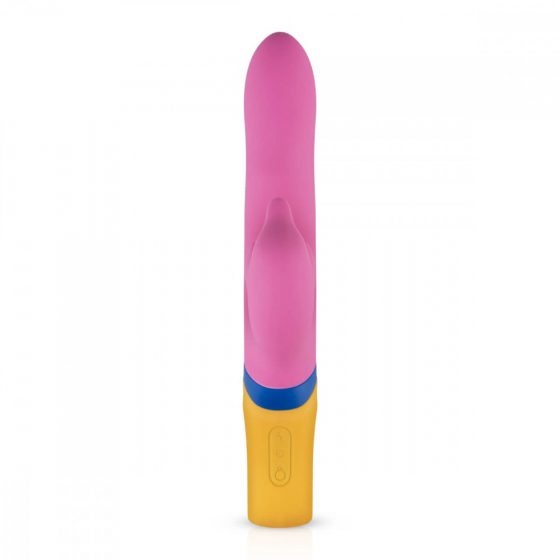 PMV20 Copy Dolphin - nabíjací vibrátor s rotačnou hlavicou a ramienkom na klitoris (ružový)