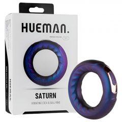   Hueman Saturn - nabíjací, vodotesný vibračný krúžok na penis (fialový)