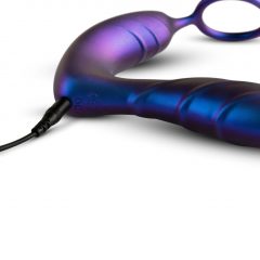   Hueman Hole Anal Vibrator With Cockring - nabíjací análny vibrátor a krúžok na penis (fialový)