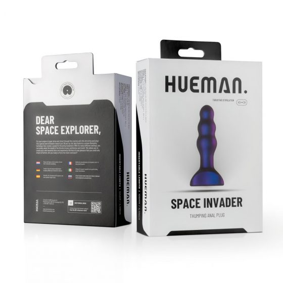 Hueman Space Inveder - vodotesný análny vibrátor na batérie (fialový)