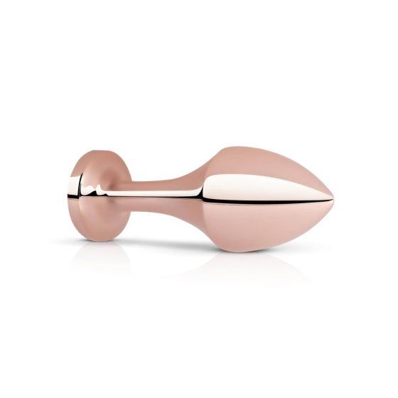 Rosy Gold Butt Plug - análne dildo s čiernym kamienkom (rosegold)